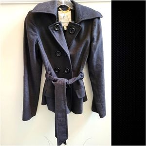 Milly Wool Double Breasted Belted Peacoat